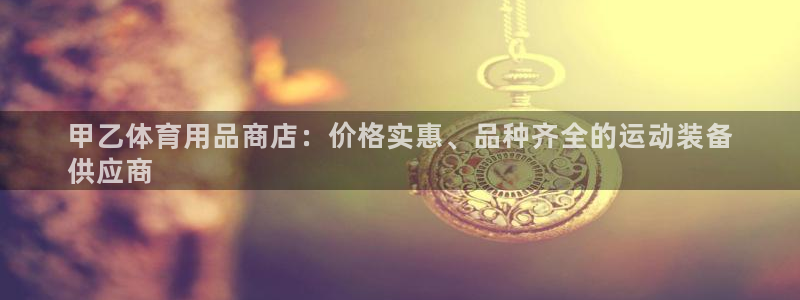 欧陆娱乐打什么方案赚钱：甲乙体育用品商店：价格实惠、
