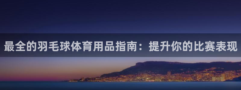 欧陆娱乐平台登录不上：最全的羽毛球体育用品指南：提升